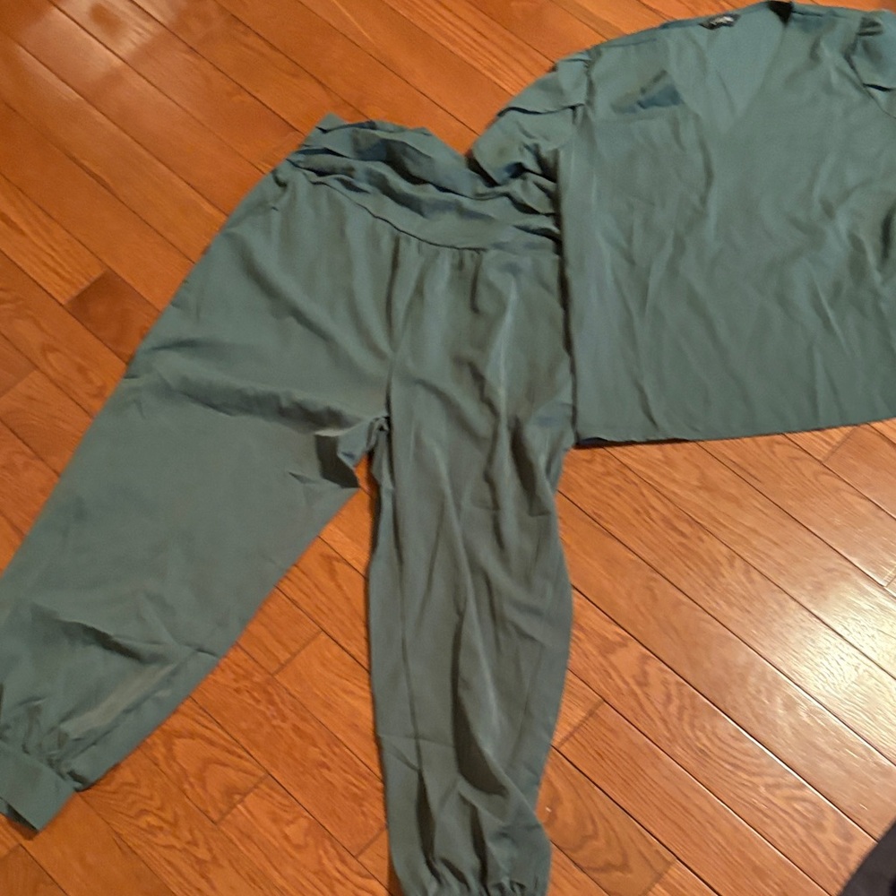 Olive Green Two-Piece Loungewear Set